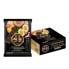 Thùng 30 gói mì ramen Nissin vị thịt hầm/thịt hầm cay/nước tương Nhật Tonkotsu 90g/95g/97g
