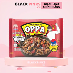 Thùng 30 gói mì trộn tương đen sườn heo Oppa Ottogi 65g