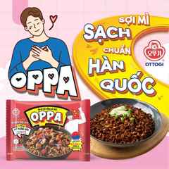 Thùng 30 gói mì trộn tương đen sườn heo Oppa Ottogi 65g