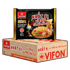 Thùng 30 gói mì xuất khẩu Nhất Vị Vifon vị tôm chua cay/gà phô mai gói 80g