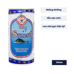 Thùng 30 lon nước yến sào Khánh Hoà Sanest không đường 190ml