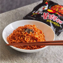 Thùng 40 gói mì khô gà cay Samyang vị truyền thống/kem Ý Carbonara/phô mai/cream Carbo 140g