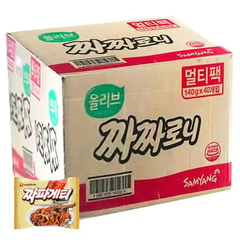 Thùng 40 gói mì trộn tương đen Chapagetti/tương đen cay Sachun Nongshim gói 137g/140g