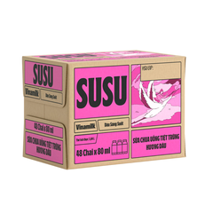 Thùng 48 chai sữa chua uống tiệt trùng Susu hương dâu/cam/táo nho/việt quất chuối 80ml