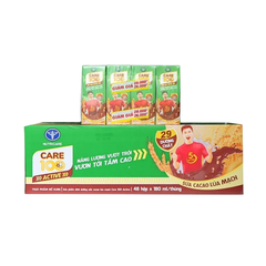Thùng 48 hộp sữa cacao lúa mạch Care 100 Active 180ml