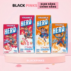 Thùng 48 hộp sữa trái cây Vinamilk Hero vị dâu/cam 110/180ml