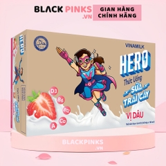 Thùng 48 hộp sữa trái cây Vinamilk Hero vị dâu/cam 110/180ml