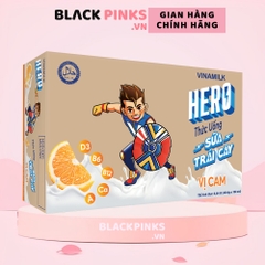 Thùng 48 hộp sữa trái cây Vinamilk Hero vị dâu/cam 110/180ml