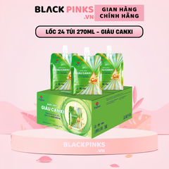 Thùng 48 túi nước uống giàu canxi Fujiwa vị chanh 270ml