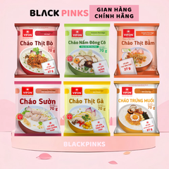 Thùng 50 gói cháo sườn/thịt bò/thịt bằm/thịt gà/trứng muối/nấm đông cô Vifon 70g