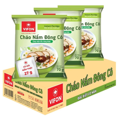 Thùng 50 gói cháo sườn/thịt bò/thịt bằm/thịt gà/trứng muối/nấm đông cô Vifon 70g