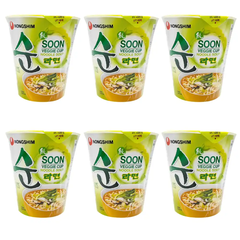 Thùng 6/12 mì chay Soon veggie Nongshim ly 67g