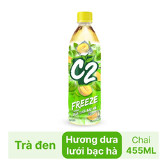 Trà đen C2 Freeze hương dưa lưới bạc hà chai 455ml