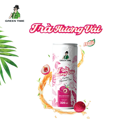 Trà Greentime hương vải lon 320ml