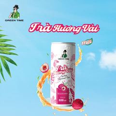 Lốc 12 lon trà Greentime hương vải 320ml