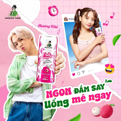 Lốc 12 lon trà Greentime hương vải 320ml