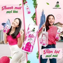 Lốc 12 lon trà Greentime hương vải 320ml