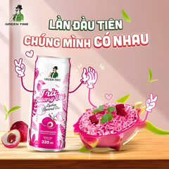 Lốc 12 lon trà Greentime hương vải 320ml