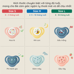 Ty ngậm Combi Sleep siêu nhẹ hoa lá/phi hành gia/khỉ con/đám mây/gấu trắng/dâu tây size S/M/L