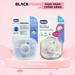 Ty ngậm Silicone Chicco Physio Comfort màu hồng và màu xanh 0-6M