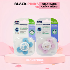 Ty ngậm Silicone Chicco Physio Comfort màu hồng và màu xanh 6M-16M