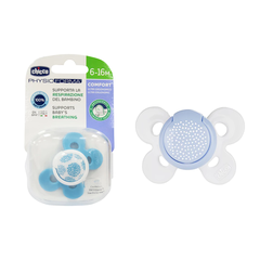 Ty ngậm Silicone Chicco Physio Comfort màu hồng và màu xanh 6M-16M