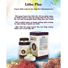 Viên uống bổ sung canxi từ tảo biển đỏ Litho Plus hỗ trợ giảm nguy cơ thiếu canxi 30/60 viên