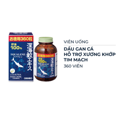 Viên uống dầu gan cá Orihiro hỗ trợ xương khớp, tim mạch 360 viên