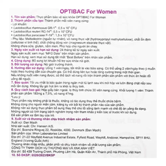 Viên uống men vi sinh Optibac for women hộp 30 viên