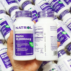 Viên uống mọc tóc Natrol Biotin 10000 mcg (100 viên)