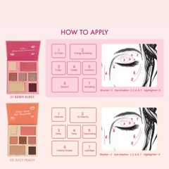 Bảng phấn mắt và mặt Silkygirl 01 Berry Burst/02 Juicy Peach 12.6g
