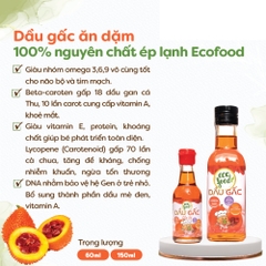 Dầu gấc nguyên chất Ecofood 60ml dành cho bé từ 6 tháng tuổi