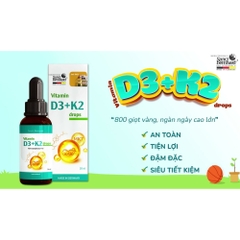 Vitamin D3 + K2 drops chai 10ml