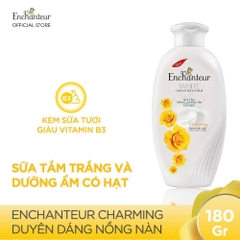 Sữa tắm trắng và dưỡng ẩm có hạt Enchanteur Charming 180g
