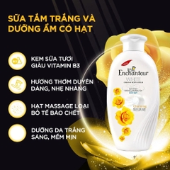 Sữa tắm trắng và dưỡng ẩm có hạt Enchanteur Charming 180g