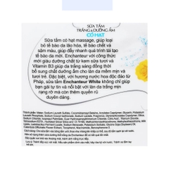 Sữa tắm trắng và dưỡng ẩm có hạt Enchanteur Charming 180g