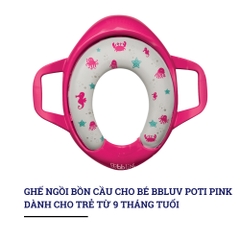 Ghế ngồi bồn cầu cho bé bbluv Poti Aqua/Lime/Pink cho trẻ từ 9 tháng