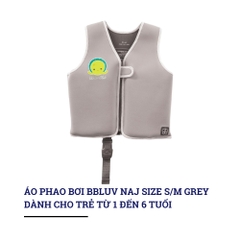Áo phao bơi bbluv Naj size S/M dành cho bé từ 1-6 tuổi màu Aqua/Grey