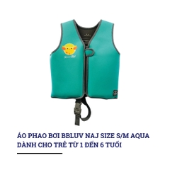 Áo phao bơi bbluv Naj size S/M dành cho bé từ 1-6 tuổi màu Aqua/Grey
