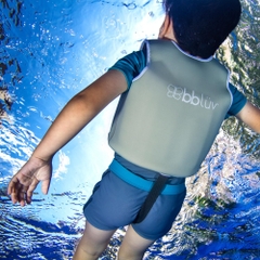 Áo phao bơi bbluv Naj size S/M dành cho bé từ 1-6 tuổi màu Aqua/Grey