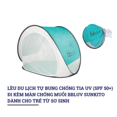Lều du lịch tự bung chống tia UV (SPF 50+) đi kèm màn chống muỗi bbluv Sunkito (Aqua/Grey)