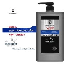 Tắm gội 2in1 hương nước hoa cao cấp Romano VIP Vision/Passion 650g