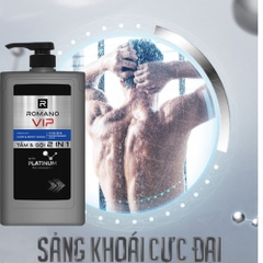 Tắm gội 2in1 hương nước hoa cao cấp Romano VIP Vision/Passion 650g