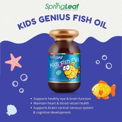 Viên uống SpringLeaf Kids Genius Fish Oil hỗ trợ não bộ và thị giác 120 viên (từ 1 tuổi)