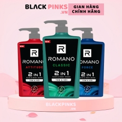 Tắm gội 2in1 hương nước hoa Romano Classic/Attitude/Force 650g
