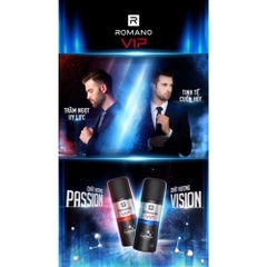 Xịt khử mùi hương nước hoa cao cấp Romano VIP Vision/Passion 150ml