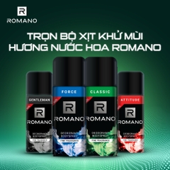 Xịt khử mùi hương nước hoa Romano Classic/Attitude/Gentleman/Force 150ml