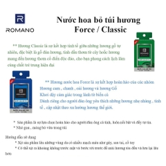 Nước hoa nam bỏ túi Romano Classic/Attitude/Force/Gentleman 18ml