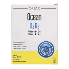 Xịt Orzax Ocean D3K2 hỗ trợ hấp thu canxi 20 ml cho bé từ 0 tháng tuổi