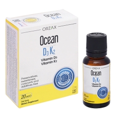 Xịt Orzax Ocean D3K2 hỗ trợ hấp thu canxi 20 ml cho bé từ 0 tháng tuổi